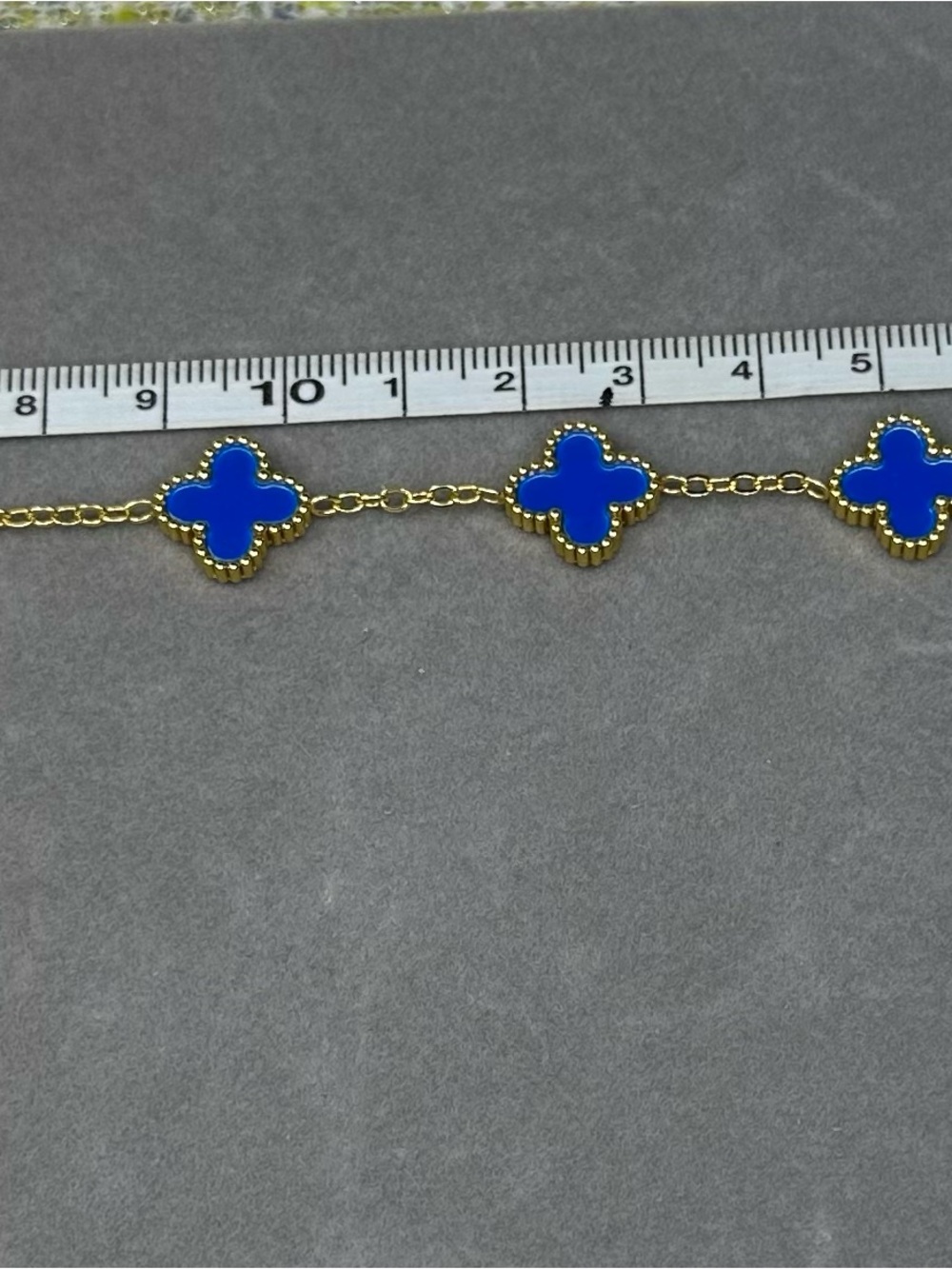 Delicate Blue Clover Link Bracelet - Women's Accessories - Picture 5 of 5